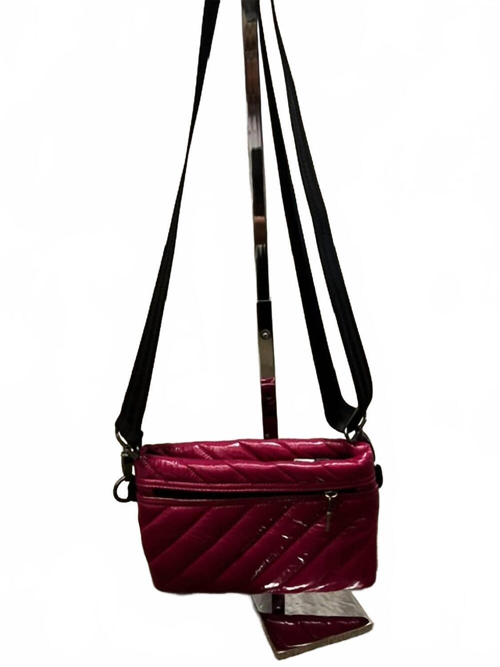 NEW THINK ROYLN diagonal bum bag 2.0 in glossy garnet